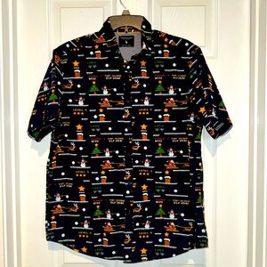 Denim & Flower Holiday Video Game Button Down. Size L